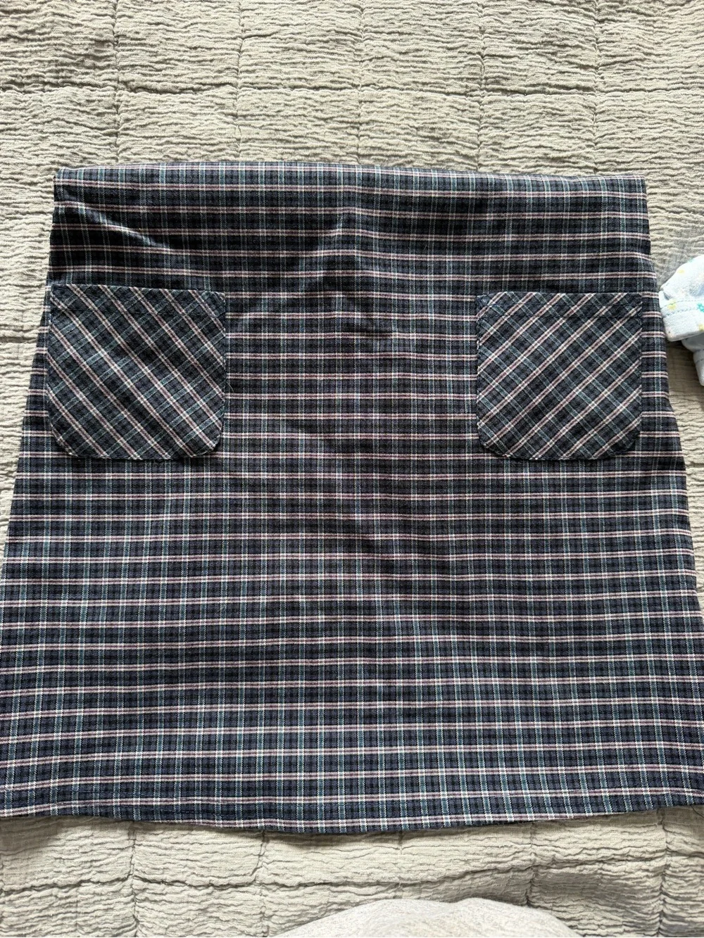 Classic Plaid Shift Dress - Navy